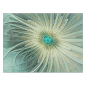 Abstracte Sage Green Fantasy Flower Fractal Art Tafelkleed (Voorkant (Horizontaal))