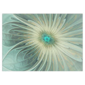 Abstracte Sage Green Fantasy Flower Fractal Art Tafelkleed (Voorkant (Horizontaal))