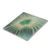 Abstracte Sage Green Fantasy Flower Fractal Art Tegeltje (Zijkant)