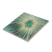 Abstracte Sage Green Fantasy Flower Fractal Art Tegeltje (Zijkant)