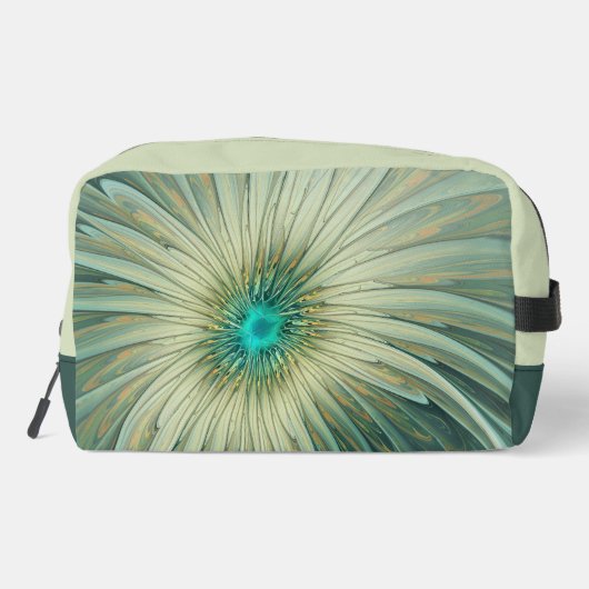 Abstracte Sage Green Fantasy Flower Fractal Art Toilettasje (Achterkant)