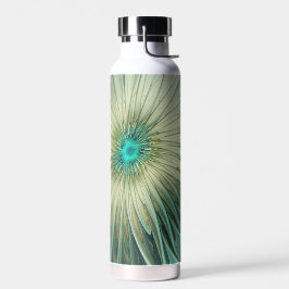 Abstracte Sage Green Fantasy Flower Fractal Art Waterfles