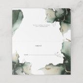 Abstracte Sage Green Waterverf Plaatskaartje (Buitenkant ongevouwen)