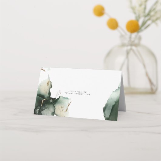 Abstracte Sage Green Waterverf Plaatskaartje (Achterkant)