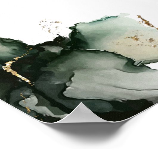 Abstracte Sage Groene Bruiloft Welkom Poster (Hoek)