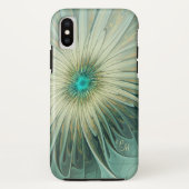 Abstracte Sage Groene Fantasie Bloem Fractal Custo Case-Mate iPhone Case (Achterkant)