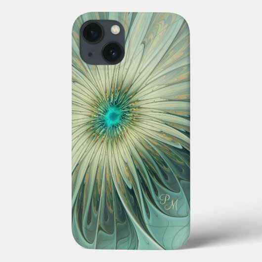 Abstracte Sage Groene Fantasie Bloem Fractal Custo Case-Mate iPhone Case (Achterkant)