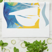 Abstracte Sail Boat Sailor Theedoek (Gevouwen)