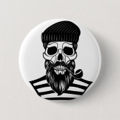 Abstracte Sailor Skull Button (Voorkant)