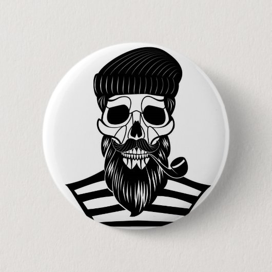 Abstracte Sailor Skull Button (Voorkant)
