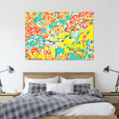 Abstracte Sakura Spring Cherry Blossom Floral Canvas Afdruk (Insitu (Slaapkamer))