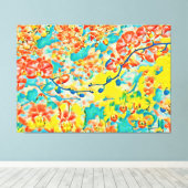 Abstracte Sakura Spring Cherry Blossom Floral Canvas Afdruk (Insitu (Houten vloer))
