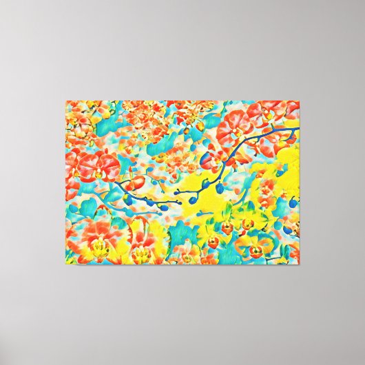Abstracte Sakura Spring Cherry Blossom Floral Canvas Afdruk (Voorkant)
