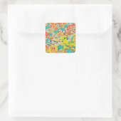 Abstracte Sakura Spring Cherry Blossom Floral Vierkante Sticker (Tas)