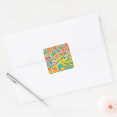 Abstracte Sakura Spring Cherry Blossom Floral Vierkante Sticker (Envelop)