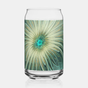 Abstracte saliegroene fantasiebloem fractale kunst blikvorm glas