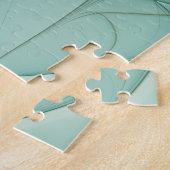 Abstracte saliegroene fantasiebloem fractale kunst legpuzzel (Zijkant)