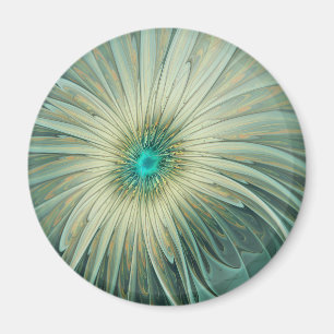 Abstracte saliegroene fantasiebloem fractale kunst magneet
