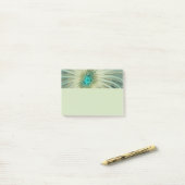 Abstracte saliegroene fantasiebloem fractale kunst post-it® notes (Op bureau)