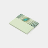 Abstracte saliegroene fantasiebloem fractale kunst post-it® notes (Schuin)