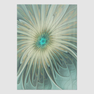 Abstracte saliegroene fantasiebloem fractale kunst tissuepapier