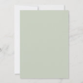 Abstracte saliegroene trouwuitnodiging kaart (Achterkant)