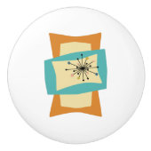 Abstracte samengeperste rechthoeken midden eeuw mo keramische knop (Voorkant)