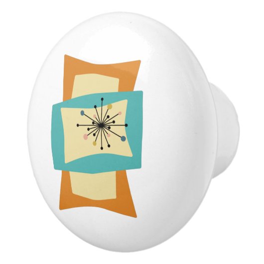 Abstracte samengeperste rechthoeken midden eeuw mo keramische knop (Rechts)