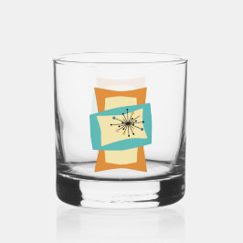 Abstracte samengeperste rechthoeken midden eeuw mo whisky glas