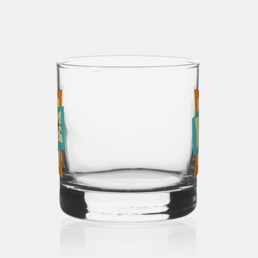 Abstracte samengeperste rechthoeken midden eeuw mo whisky glas (Links)