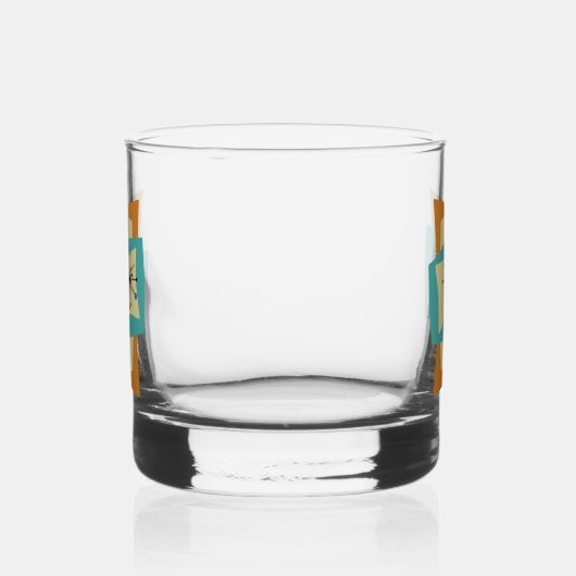 Abstracte samengeperste rechthoeken midden eeuw mo whisky glas (Rechts)