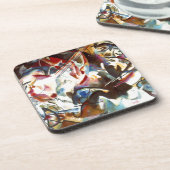 Abstracte samenstelling Kandinsky VI Bier Onderzetter (Linkerzijde)