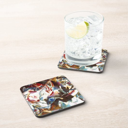 Abstracte samenstelling Kandinsky VI Bier Onderzetter (Rechterzijde)