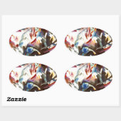 Abstracte samenstelling Kandinsky VI Ovale Sticker (Vel)