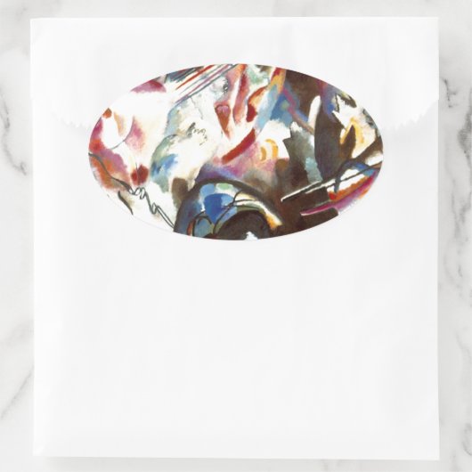 Abstracte samenstelling Kandinsky VI Ovale Sticker (Tas)