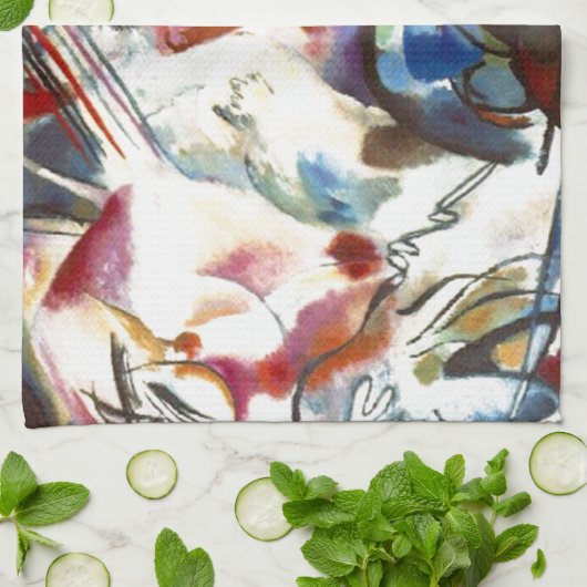 Abstracte samenstelling Kandinsky VI Theedoek (Gevouwen)