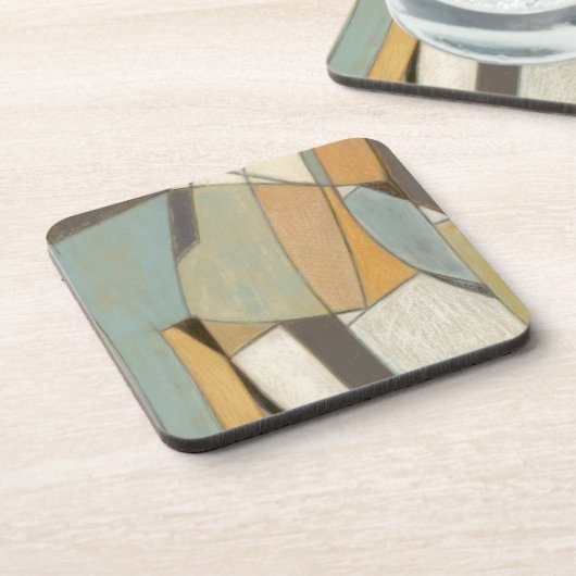 Abstracte samenstelling met gedempte kleuren bier onderzetter (Linkerzijde)