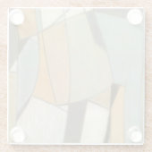 Abstracte samenstelling met gedempte kleuren glazen onderzetter (Achterkant)