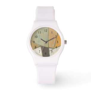 Abstracte samenstelling met gedempte kleuren horloge