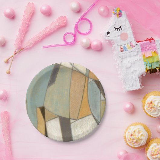 Abstracte samenstelling met gedempte kleuren papieren bordje (Feest)