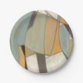 Abstracte samenstelling met gedempte kleuren papieren bordje (Voorkant)