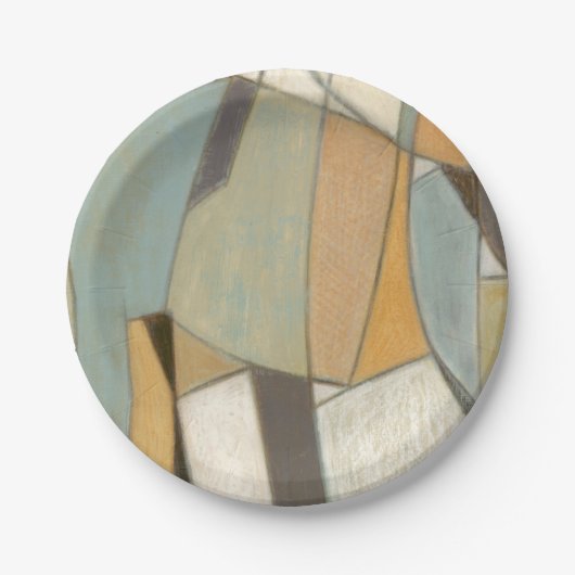 Abstracte samenstelling met gedempte kleuren papieren bordje (Voorkant)