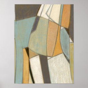 Abstracte samenstelling met gedempte kleuren poster