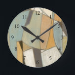 Abstracte samenstelling met gedempte kleuren ronde klok<br><div class="desc">De gedempte kleuren van deze Norman Wyatt compositie versterken zich terug naar abstracte werken van Piet Mondrian. Terwijl de gebruikte verven neer worden gedrukt, spreken hun kleuren samen luid en roepen aandacht aan het stuk. Koop vandaag uw exemplaar!</div>