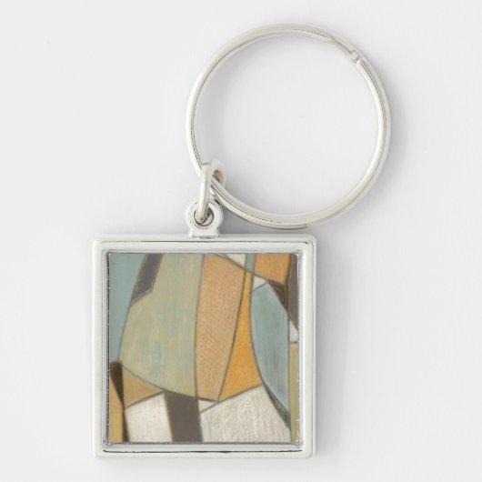 Abstracte samenstelling met gedempte kleuren sleutelhanger (Voorkant)