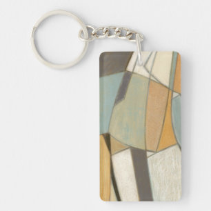 Abstracte samenstelling met gedempte kleuren sleutelhanger