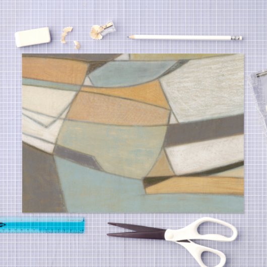 Abstracte samenstelling met gedempte kleuren tissuepapier (Craft)