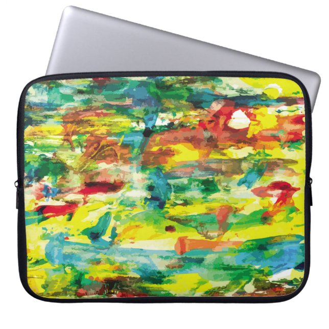 abstracte samenstelling van het schilderij van oli laptop sleeve (Voorkant)