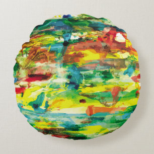 abstracte samenstelling van het schilderij van oli rond kussen