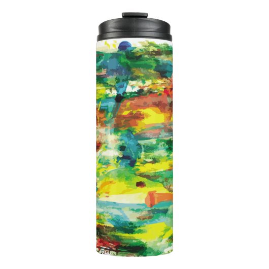 abstracte samenstelling van het schilderij van oli thermosbeker (Voorkant)